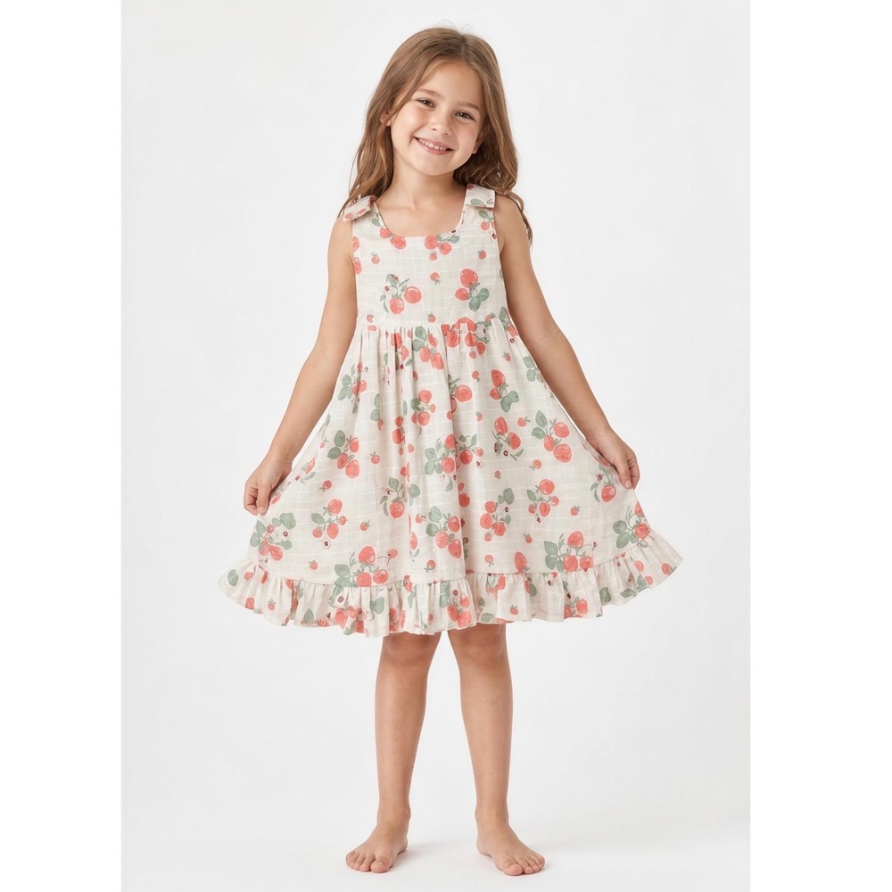 Cynthia Rowley Girls Strawberry Print Dress with Matching Backpack Set 2T NWT